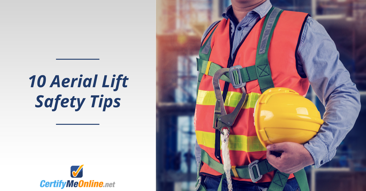 aerial lift safety tips include fall protection